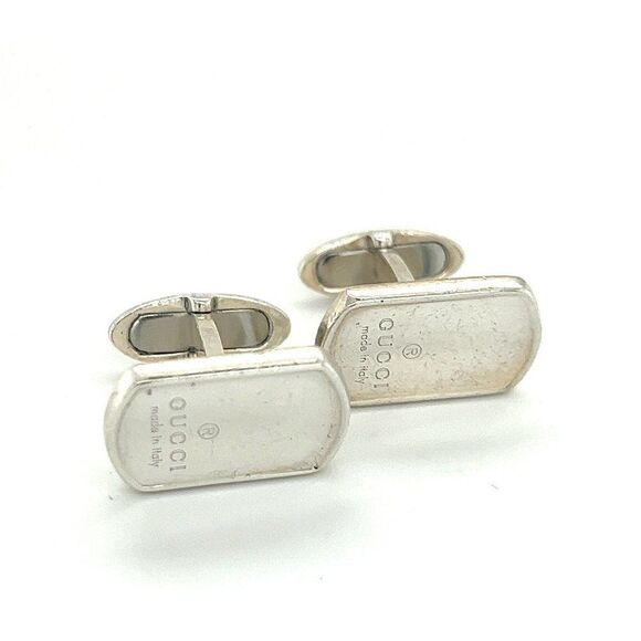Gucci Estate Mens Cufflinks Sterling Silver G10 - Picture 1 of 8